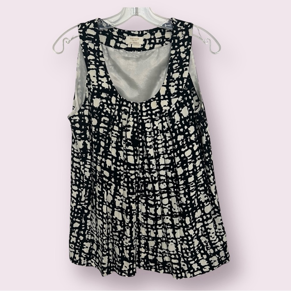 Kate Spade Black and White Abstract Sleeveless Top